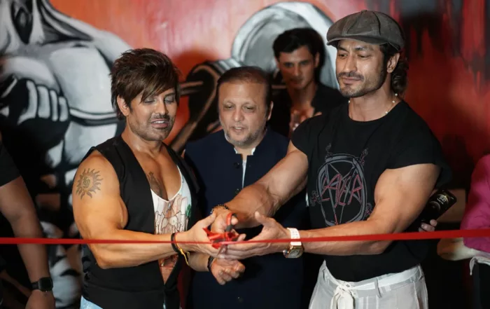 Yash Birla with Vidyut Jamwal for Pump Gym Opening